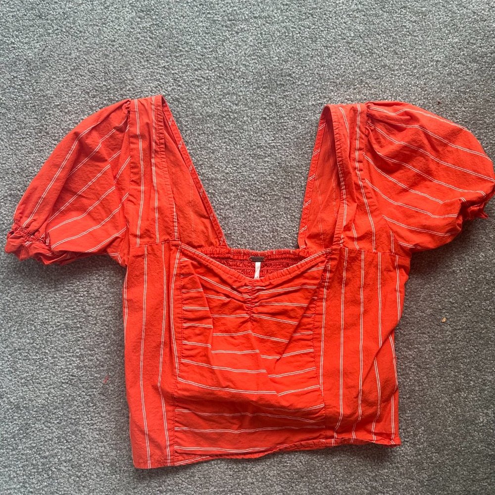 Free People Orange Crop Top